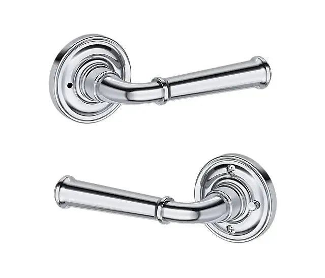 Baldwin Dunsmoor Lever with Traditional Round Rosette in Polished Chrome finish