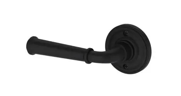 Baldwin Dunsmoor Lever with Traditional Round Rosette in Satin Black finish