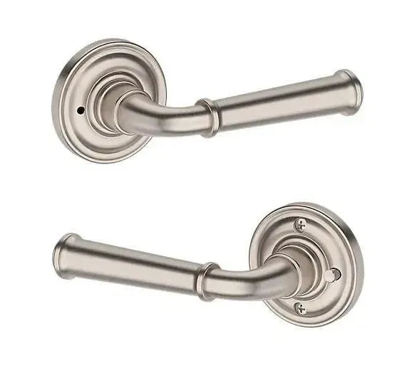 Baldwin Dunsmoor Lever with Traditional Round Rosette in Satin Nickel finish