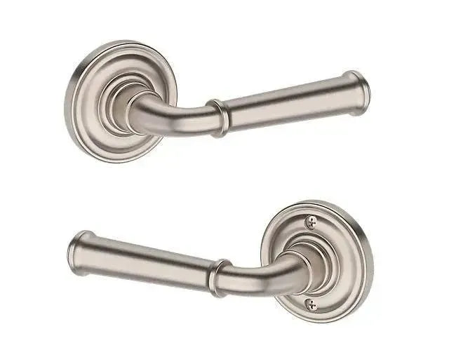 Baldwin Dunsmoor Lever with Traditional Round Rosette in Satin Nickel finish