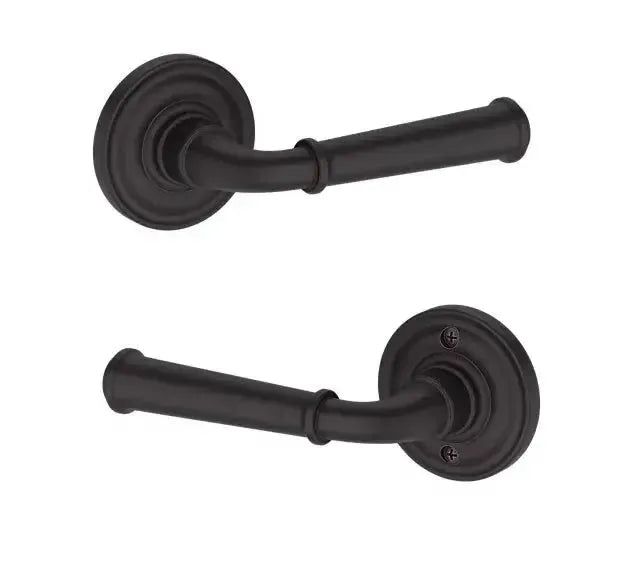 Baldwin Dunsmoor Lever with Traditional Round Rosette in Venetian Bronze finish