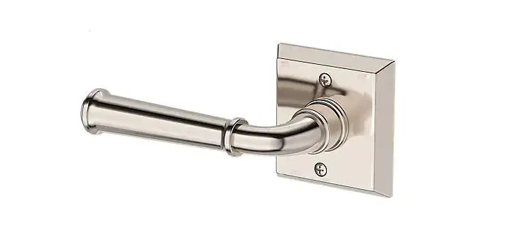 Baldwin Dunsmoor Lever with Traditional Square Rosette in Lifetime Polished Nickel finish