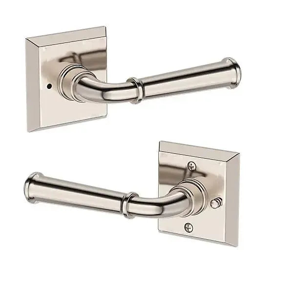 Baldwin Dunsmoor Lever with Traditional Square Rosette in Lifetime Polished Nickel finish