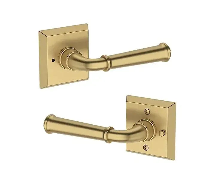 Baldwin Dunsmoor Lever with Traditional Square Rosette in Lifetime Satin Brass finish