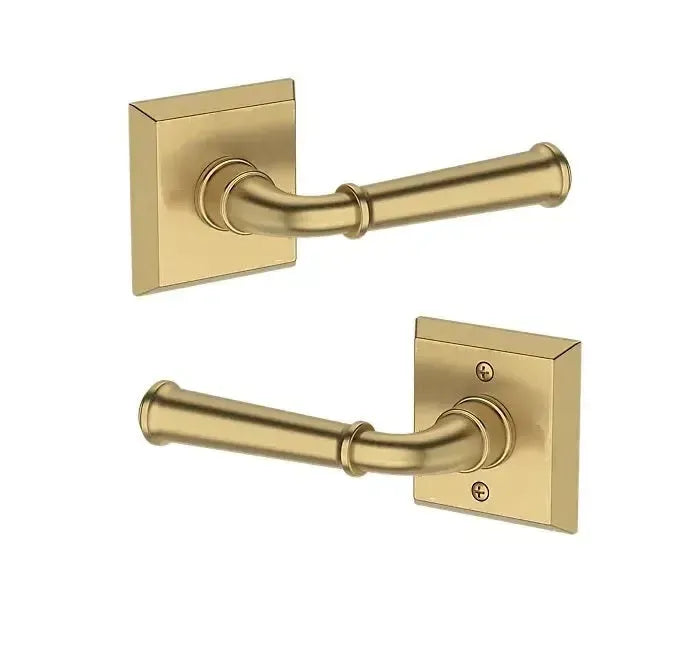 Baldwin Dunsmoor Lever with Traditional Square Rosette in Lifetime Satin Brass finish
