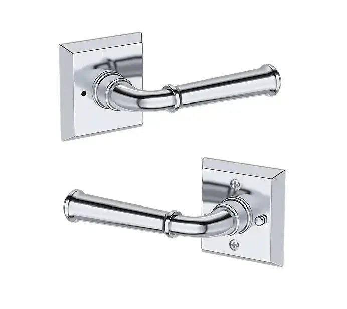 Baldwin Dunsmoor Lever with Traditional Square Rosette in Polished Chrome finish