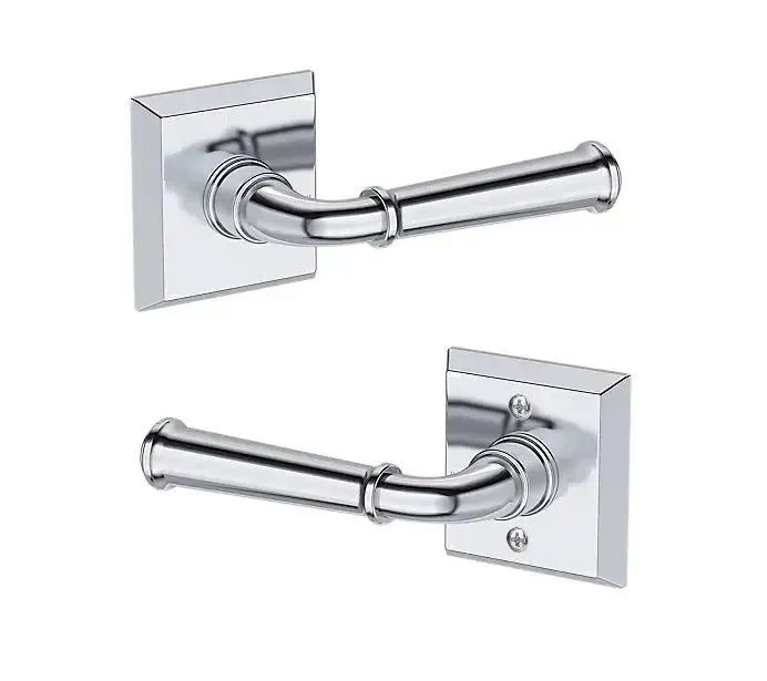 Baldwin Dunsmoor Lever with Traditional Square Rosette in Polished Chrome finish