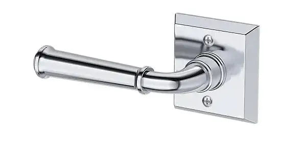 Baldwin Dunsmoor Lever with Traditional Square Rosette in Polished Chrome finish