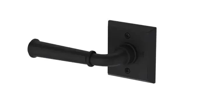 Baldwin Dunsmoor Lever with Traditional Square Rosette in Satin Black finish