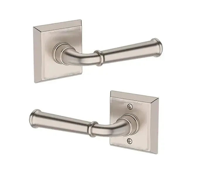 Baldwin Dunsmoor Lever with Traditional Square Rosette in Satin Nickel finish