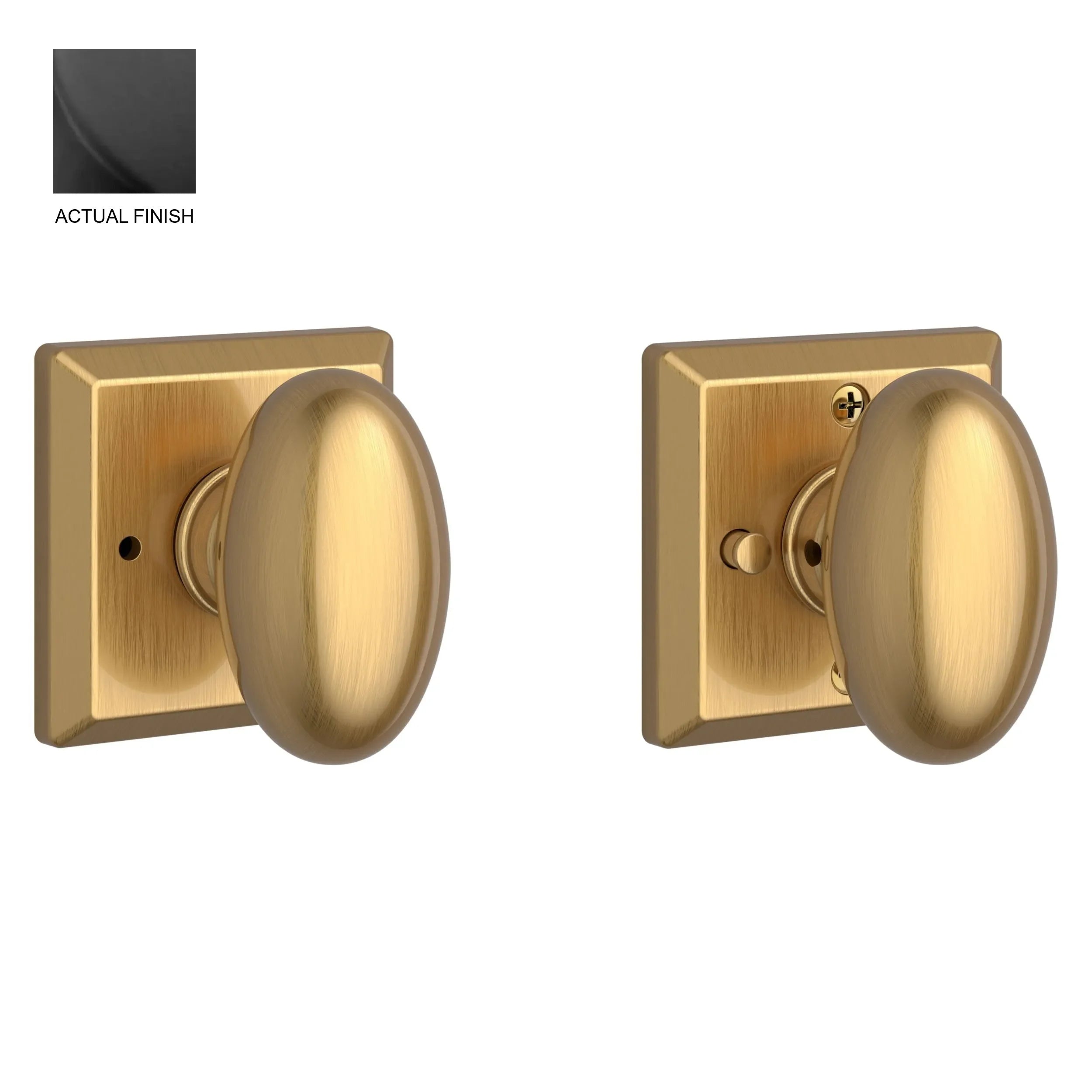 Baldwin ReserveBaldwin Ellipse Knob with Traditional Square Rosette in 