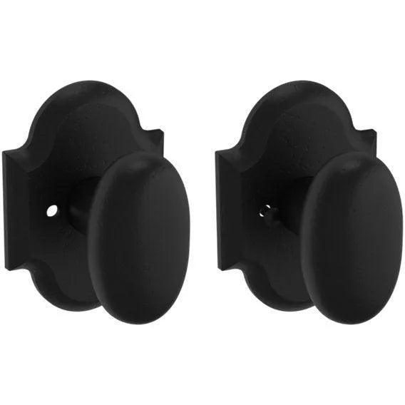 Baldwin Estate 5024 Privacy Knob with R030 Rosette in Distressed Oil Rubbed Bronze finish