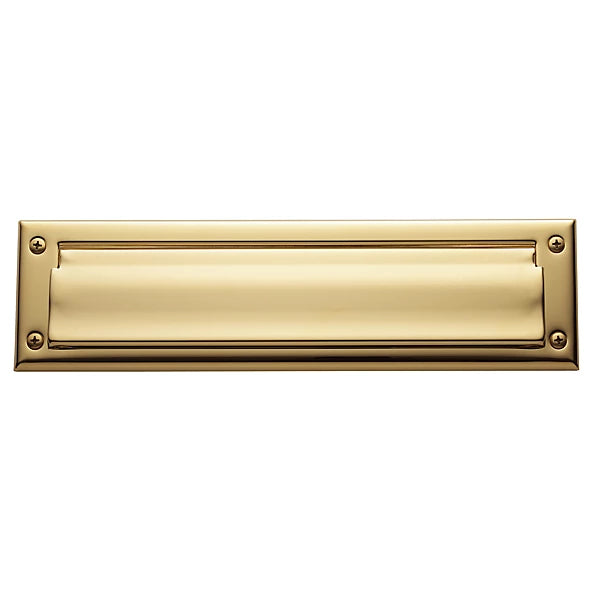 Baldwin Estate 0012 Letter Box Plate in Lifetime Polished Brass finish