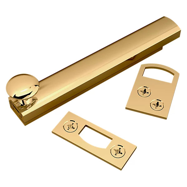 Baldwin Estate 0322 4" Surface Bolt in Lifetime Polished Brass finish