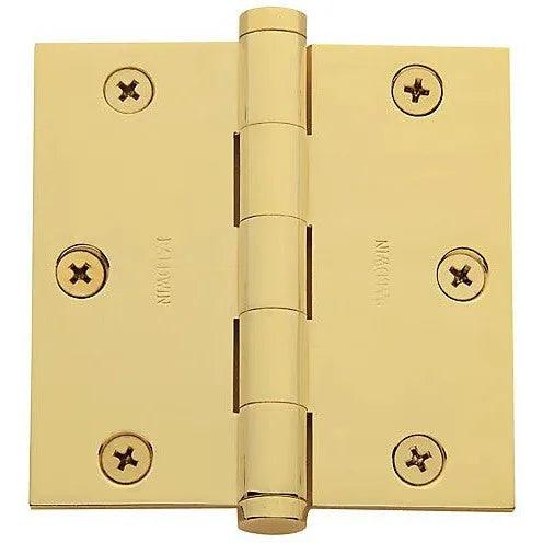 Baldwin Estate 1035 3.5" Square Corner Hinge in Lifetime Polished Brass finish