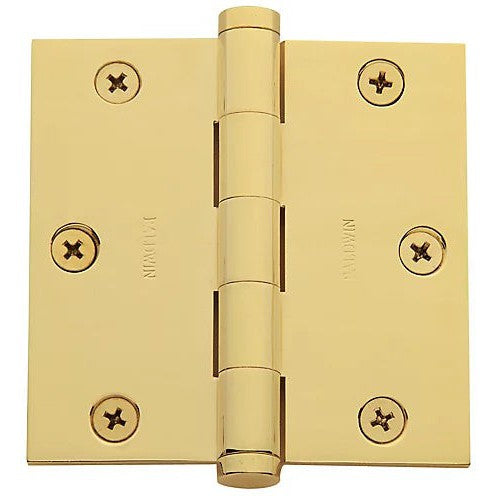 Baldwin Estate 1035 3.5" Square Corner Hinge in Lifetime Polished Brass finish