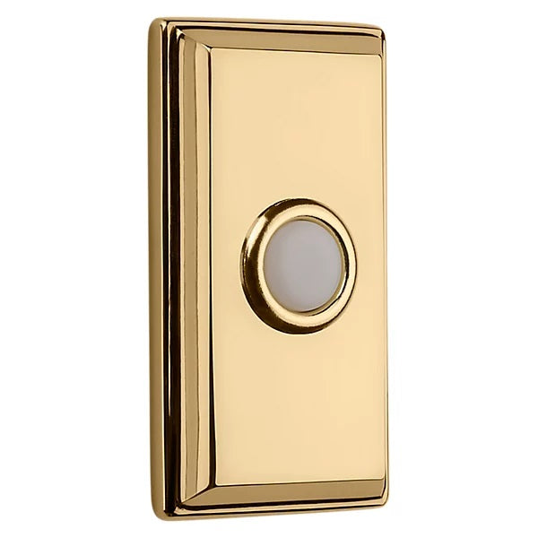 Baldwin Estate 4860 Rectangular Bell Button in Lifetime Polished Brass finish