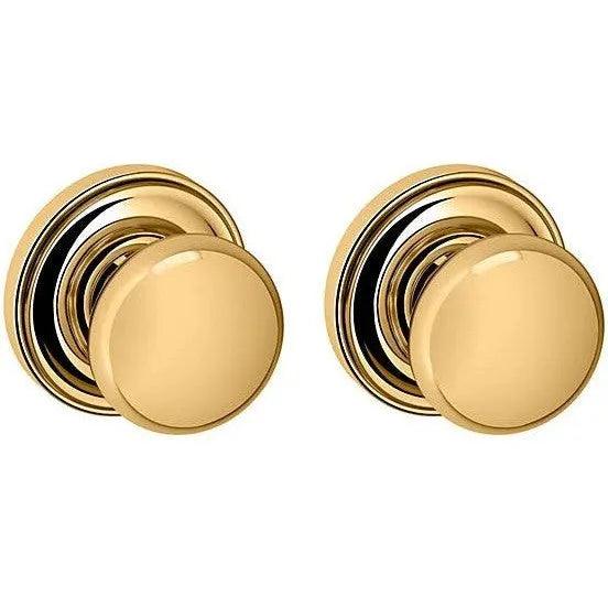 Baldwin Estate 5000 Full Dummy Knob with 5048 Rosette in Lifetime Polished Brass finish
