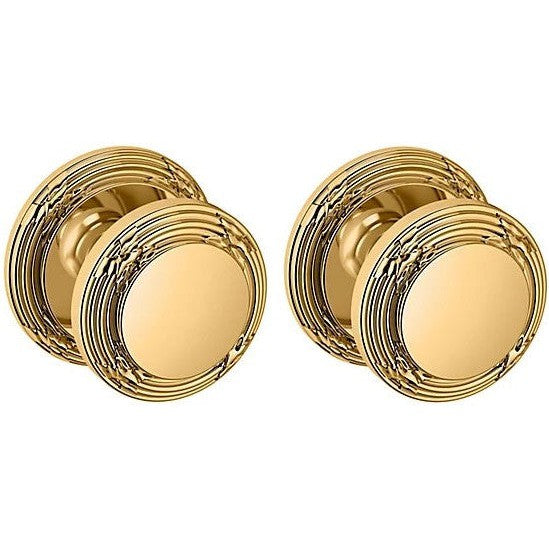Baldwin Estate 5013 Full Dummy Knob with 5021 Rosette in Lifetime Polished Brass finish
