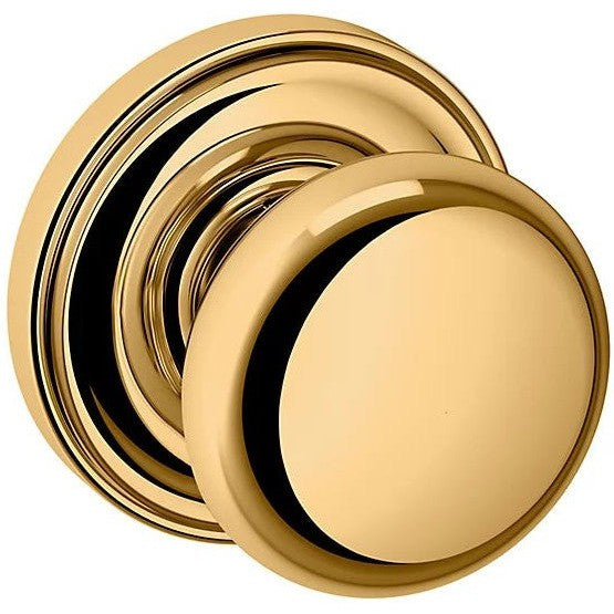 Baldwin Estate 5015 Half Dummy Knob with 5048 Rosette in Lifetime Polished Brass finish