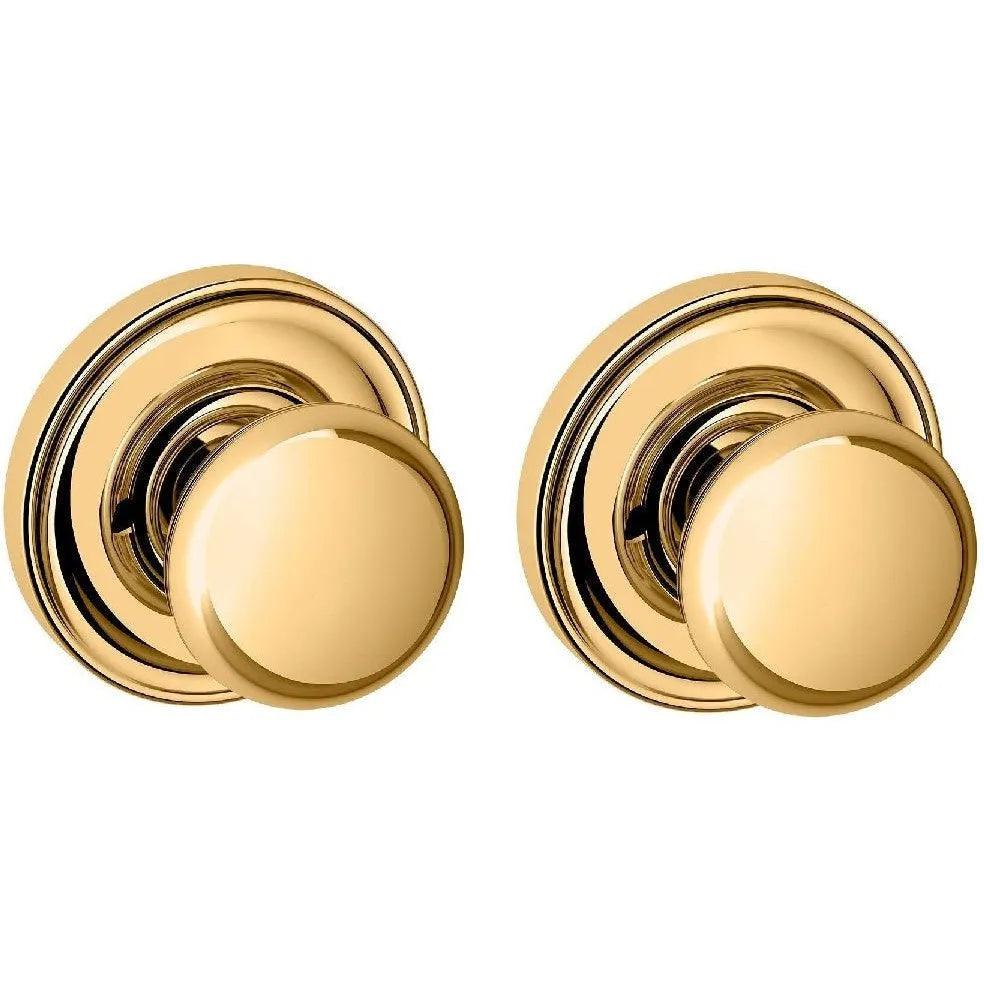Baldwin Estate 5030 Privacy Knob with 5048 Rosette in Lifetime Polished Brass finish