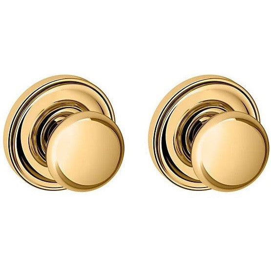 Baldwin Estate 5030 Full Dummy Knob with 5048 Rosette in Lifetime Polished Brass finish