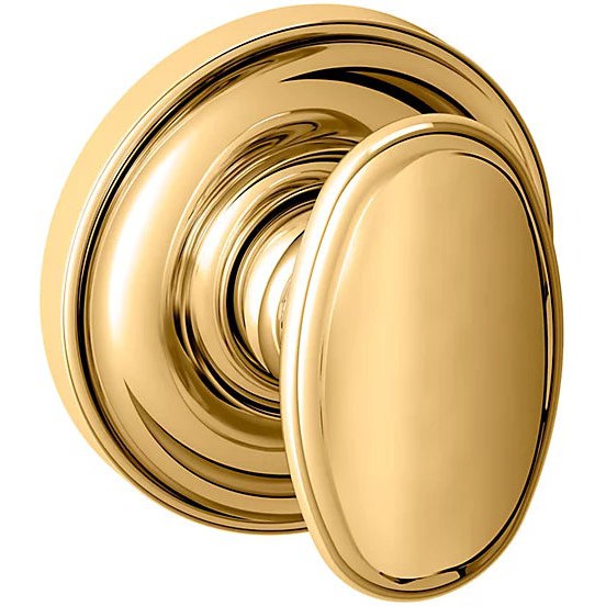 Baldwin Estate 5057 Half Dummy Knob with 5048 Rosette in Lifetime Polished Brass finish