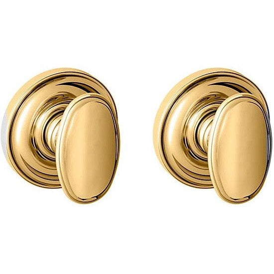 Baldwin Estate 5057 Full Dummy Knob with 5048 Rosette in Lifetime Polished Brass finish