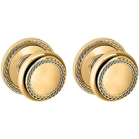 Baldwin Estate 5064 Full Dummy Knob with 5004 Rosette in Lifetime Polished Brass finish