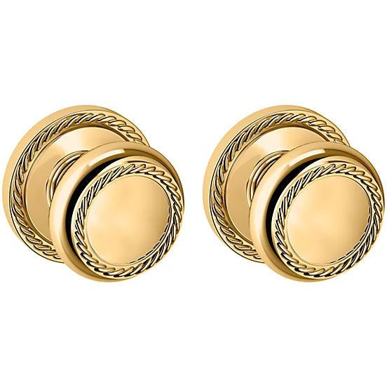 Baldwin Estate 5064 Full Dummy Knob with 5004 Rosette in Lifetime Polished Brass finish
