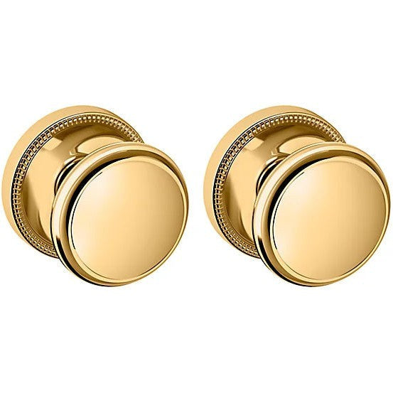 Baldwin Estate 5069 Full Dummy Knob with 5076 Rosette in Lifetime Polished Brass finish