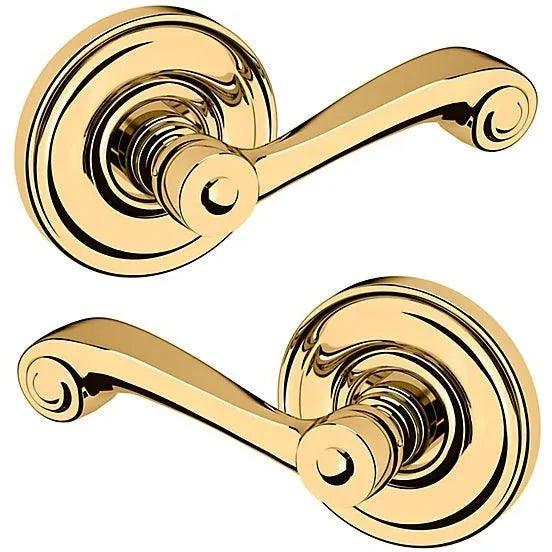 Baldwin Estate 5103 Full Dummy Lever with 5048 Rosette in Lifetime Polished Brass finish