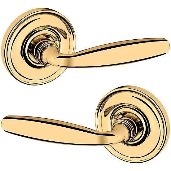 Baldwin Estate 5106 Full Dummy Lever with 5048 Rosette in Lifetime Polished Brass finish