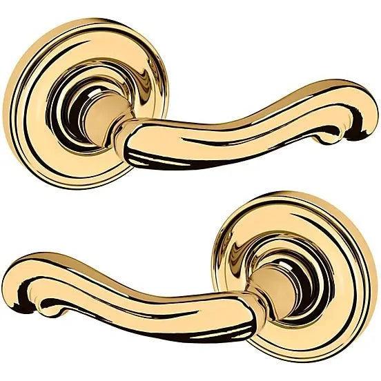 Baldwin Estate 5108 Full Dummy Lever with 5048 Rosette in Lifetime Polished Brass finish