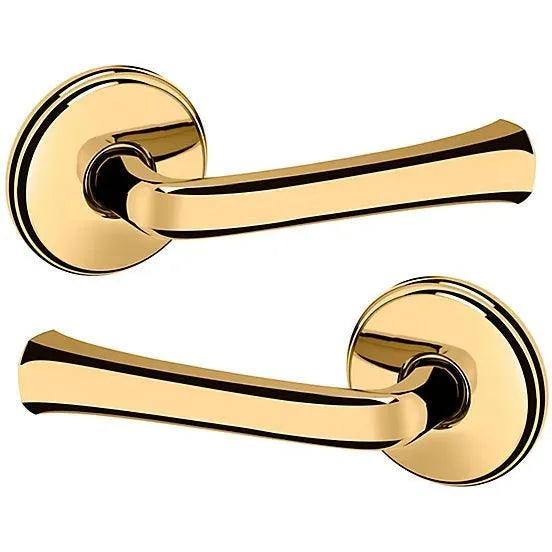 Baldwin Estate 5112 Full Dummy Lever with 5075 Rosette in Lifetime Polished Brass finish