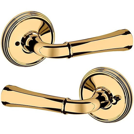 Baldwin Estate 5113 Privacy Lever with 5078 Rosette in Lifetime Polished Brass finish