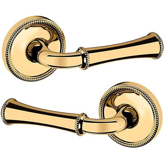 Baldwin Estate 5118 Full Dummy Lever with 5076 Rosette in Lifetime Polished Brass finish