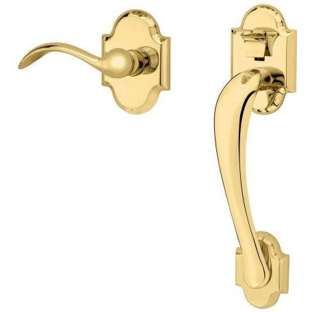 Baldwin Estate Boulder Lower Half Handleset with Interior 5452V Lever in Lifetime Polished Brass finish