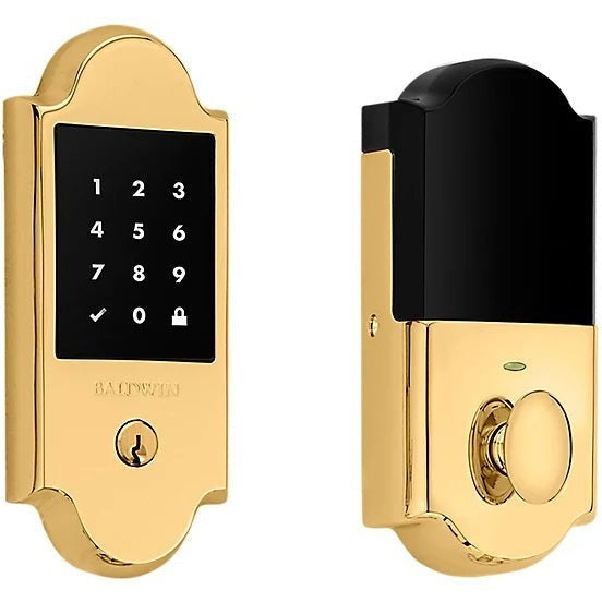 Baldwin Estate Boulder Touchscreen Standalone Deadbolt in Lifetime Polished Brass finish