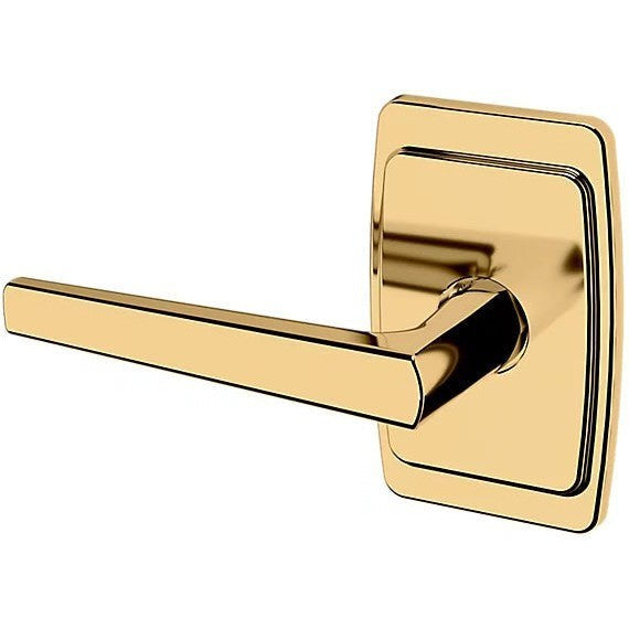 Baldwin Estate L024 Left Handed Half Dummy Lever with R046 Rosette in Lifetime Polished Brass finish