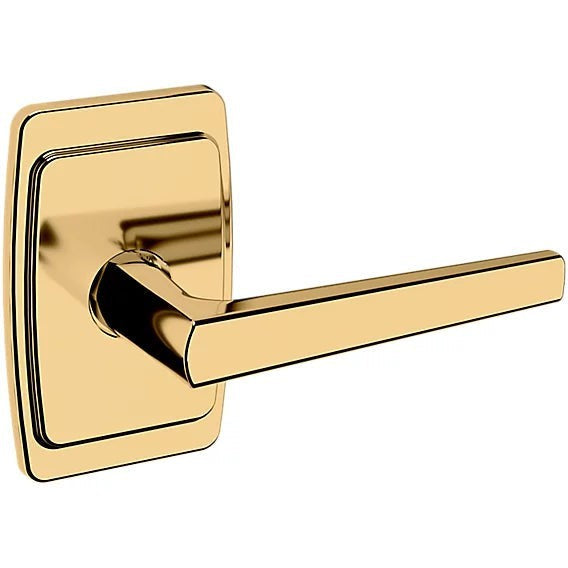 Baldwin Estate L024 Right Handed Half Dummy Lever with R046 Rosette in Lifetime Polished Brass finish