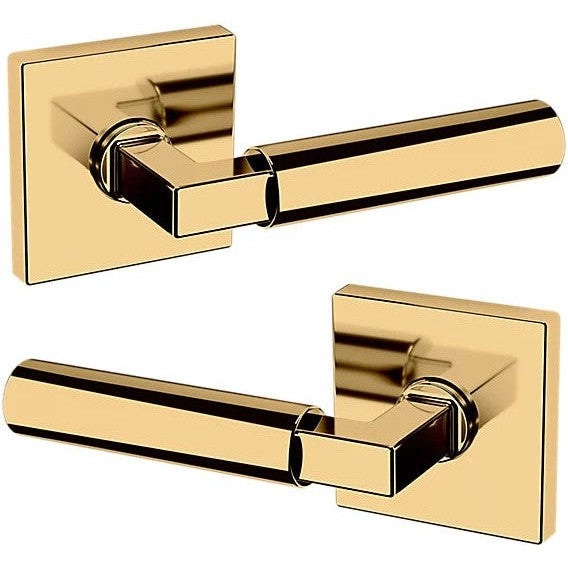 Baldwin Estate L029 Gramercy Full Dummy Lever with R017 Rosette in Lifetime Polished Brass finish