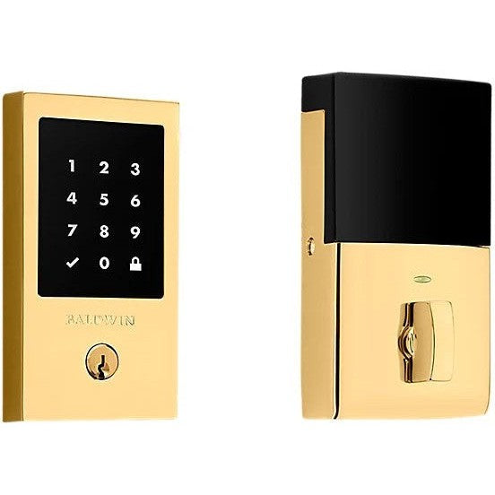 Baldwin Estate Minneapolis Touchscreen Standalone Deadbolt in Lifetime Polished Brass finish