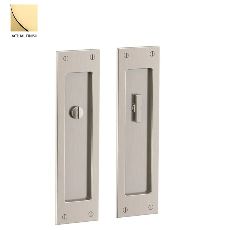 Baldwin Estate Santa Monica Privacy Large Pocket Door Set in Lifetime Polished Brass finish