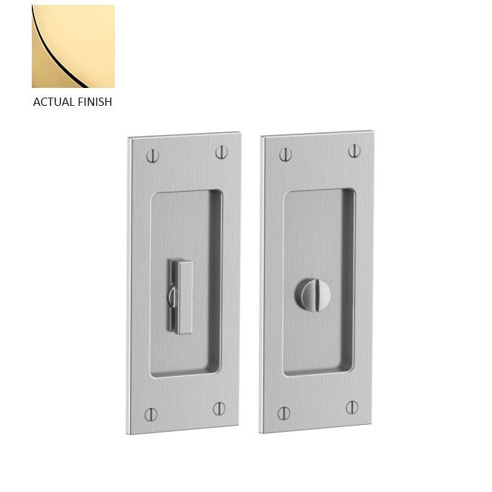 Baldwin Estate Santa Monica Privacy Small Pocket Door Set in Lifetime Polished Brass finish