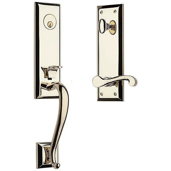 Baldwin Estate Stonegate Single Cylinder Handleset with Interior 5445V Classic Lever in Lifetime Polished Brass finish