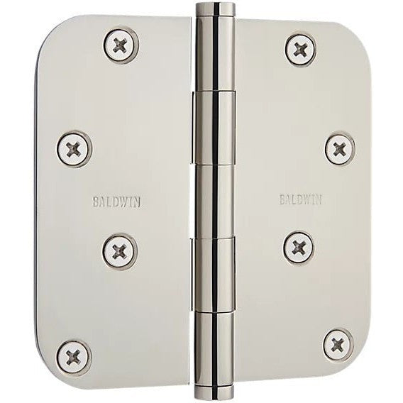 Baldwin Estate 1140 5/8" Radius Corner Hinge in Lifetime Polished Nickel finish