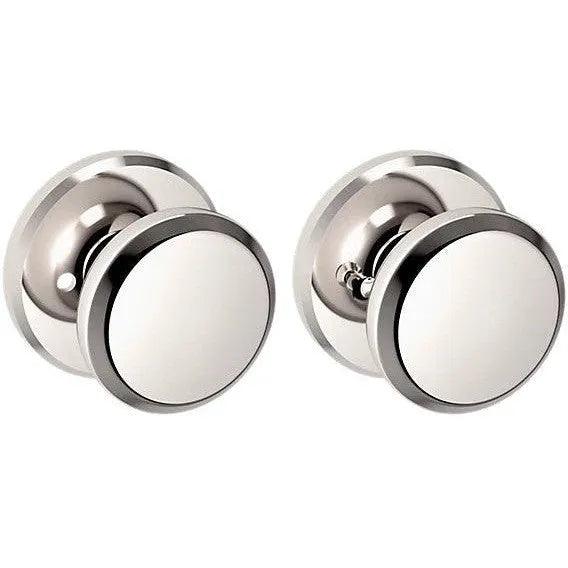 Baldwin Estate 5023 Privacy Knob with R016 Rosette in Lifetime Polished Nickel finish
