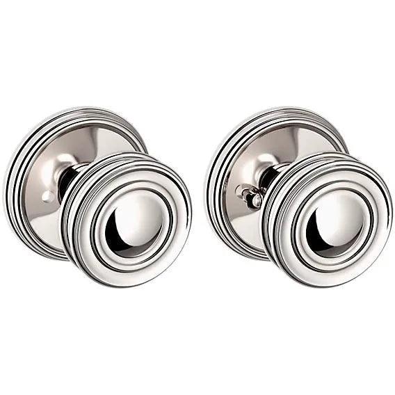 Baldwin Estate 5066 Privacy Knob with 5078 Rosette in Lifetime Polished Nickel finish