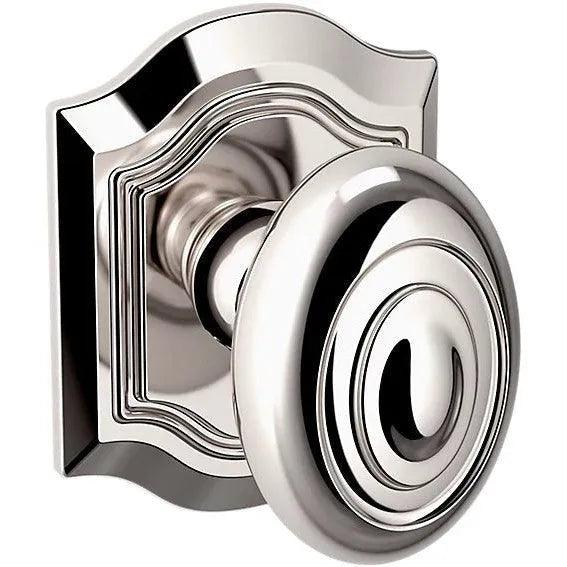 Baldwin Estate 5077 Bethpage Half Dummy Knob with R027 Rosette in Lifetime Polished Nickel finish